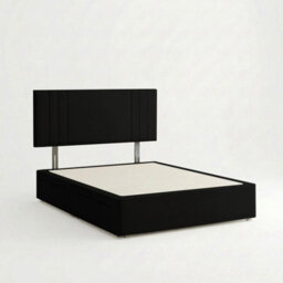 Adore Designs Rio Plush Velvet Divan Bed, Headboard - 4Ft Small Double - Black - 0 Drawers - thumbnail 2