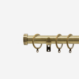 Antqiue Brass 28mm Stud Fixed Length Metal Curtain Pole  210Cm
