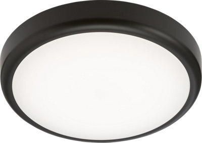 Luminosa Lighting Knightsbridge Led Bathroom Ip 65 14 W Cct Adjustable Wall Or Ceiling Mounting Bulkhead Fitting With Black Trim - image 1