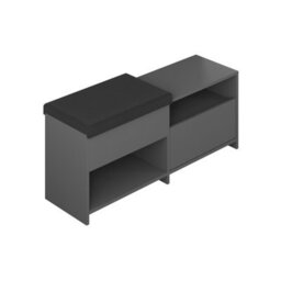 Decortie Modern Filux Shoe Bench Rack Anthracite Sliding Fabric Seat And 120.3(W) Storage Cabinet 2-Tier Open Shelves Hallway - thumbnail 3