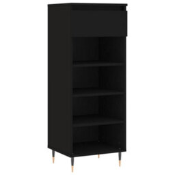 Vidaxl Shoe Cabinet Black 40X36X105 Cm Engineered Wood - thumbnail 2