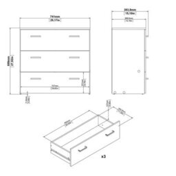 Wyld Haus Berlin White 3-Piece Bedroom Set With Bedside, Chest Of Drawers And Wardrobe - thumbnail 9