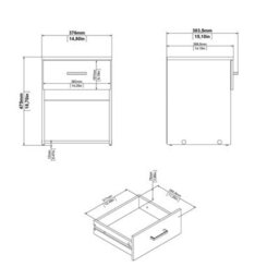 Wyld Haus Berlin White 3-Piece Bedroom Set With Bedside, Chest Of Drawers And Wardrobe - thumbnail 7