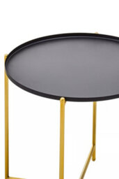Orsina Black Top Side Table, Contrasting Materials Of Side Tables By Couch, Durable And Easy To Care Corner Table - thumbnail 3