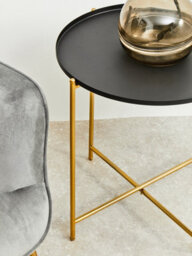 Orsina Black Top Side Table, Contrasting Materials Of Side Tables By Couch, Durable And Easy To Care Corner Table - thumbnail 7