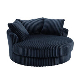 Home Detail Sky Swivel Loveseat, Blue Jumbo Teddy Cord - thumbnail 3