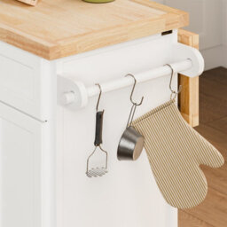 Sobuy Kitchen Trolley With 2 Drawers And Foldable Table 45.2X27.9X36.2 Inch Load Capacity 98 Kg Fkw71-Iii-Nw - White - thumbnail 8