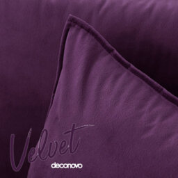 Deconovo Set Of 2 Decorative Velvet Cushion Covers Sofa Outdoor Decoration Bed Cushion Cover For Bedroom 40 X 40 Cm Dark Purple - thumbnail 5