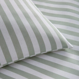Portfolio Home Pencil Stripe Geometric Sage Green King Soft Easy Care Bed Linen Bedding Duvet Cover Quilt Set With Pillow Cases - thumbnail 2