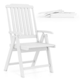 Gainoom Foldable White Patio Chair All-Weather Hdpe Outdoor Dining Chair