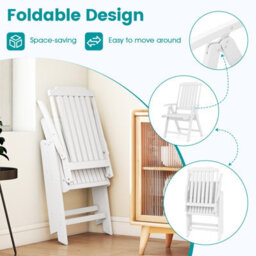 Gainoom Foldable White Patio Chair All-Weather Hdpe Outdoor Dining Chair - thumbnail 9