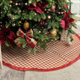 Melody Maison Red Checked Print Christmas Tree Skirt - 120Cm - thumbnail 4