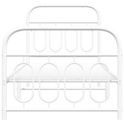 Berkfield Metal Bed Frame Without Mattress With Footboard White 80X200Cm - thumbnail 4
