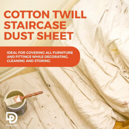 PRIMES DIY Primes 24Ft X 3Ft Staircase Cotton Twill Dust Sheet: Heavy Duty, Washable Staircase Runner For Diy, Paint Shield,  1Pc - thumbnail 7