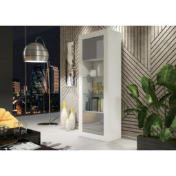 Creative Furniture Illume Display Cabinet 170Cm - White & Grey Gloss Doors - thumbnail 6