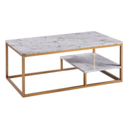 Teamson Home Coffee Table With Storage Space - Modern Design - Faux Marble/brass - 102.2 X 50.8 X 40.6 (Cm) - thumbnail 2