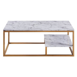 Teamson Home Coffee Table With Storage Space - Modern Design - Faux Marble/brass - 102.2 X 50.8 X 40.6 (Cm) - thumbnail 6