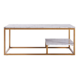 Teamson Home Coffee Table With Storage Space - Modern Design - Faux Marble/brass - 102.2 X 50.8 X 40.6 (Cm) - thumbnail 5