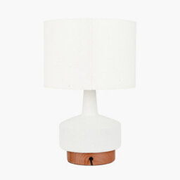 Pacific Lifestyle Set Of 2 Elio White And Wood Effect Textured Ceramic Table Lamp - thumbnail 6