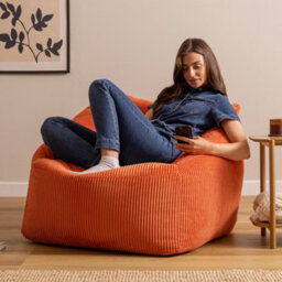 Icon Natalia Cord Armchair Bean Bag, Terracotta - thumbnail 2