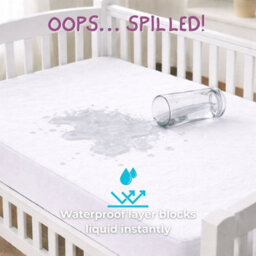 MHG Living Premium Waterproof Cot Mattress Protector - Brushed Cotton, Soft & Breathable, Fits 120 X 60Cm - thumbnail 5