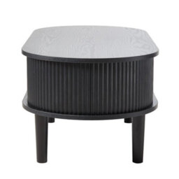 Black Lift Top Coffee Table Oval Wooden Center Table With 3 Compartment Hidden Storage - thumbnail 5