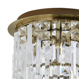 Pagazzi Lighting Pagazzi Onega 3 Light Antique Brass & Glass Flush Ceiling Light - thumbnail 4