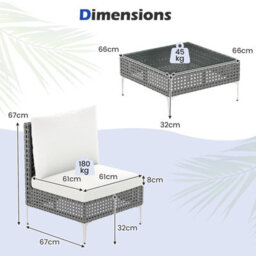 Gainoom 3 Pieces Pe Wicker Rattan White Bistro Table And Chairs Set Outdoor Patio Furniture Set - thumbnail 2