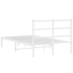 Berkfield Metal Bed Frame Without Mattress With Headboard White 120X200Cm - thumbnail 7