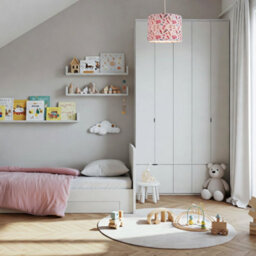 Happy Homewares London Themed Cotton Lamp Shade With Red Buses Post Boxes Black Taxis - thumbnail 7