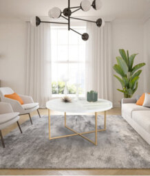 Marble Look Coffee Table For Living Room, Round Living Room Table White Grey Marble Design, 80Cm Diameter, Modern Centre Table - thumbnail 8