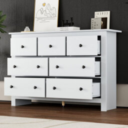 Sideboard Side Cabinet Kitchen Cabinet Storage Cabinet Sideboard Chest Of Drawers With 7 Drawers For Living Room, White - thumbnail 5