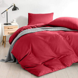 Ameha Plain 3-Piece Duvet Burgundy Quilt Cover Breathable Microfiber Reversible Super King Set With Pillowcase 260 X 220 Cm - thumbnail 9