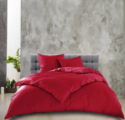 Ameha Plain 3-Piece Duvet Burgundy Quilt Cover Breathable Microfiber Reversible Super King Set With Pillowcase 260 X 220 Cm - thumbnail 6