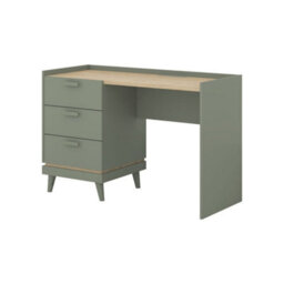 Arte  Scandi Green & Oak 3 Drawer Desk - Modern Study Table With Abs Edging W120 X H80 X D50Cm - thumbnail 2