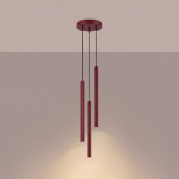 Sollux Lighting Arche Steel Burgundy 3 Lights Modern Pendant Lamps - thumbnail 3