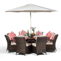 That's Furniture Arizona Round 8 Seater Rattan Patio Dining Set - Brown - thumbnail 2