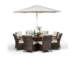 That's Furniture Arizona Round 8 Seater Rattan Patio Dining Set - Brown - thumbnail 4