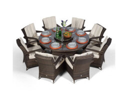 That's Furniture Arizona Round 8 Seater Rattan Patio Dining Set - Brown - thumbnail 5