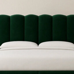 "Urban Texture - Elara Luxury 20"" High Boucle Fabric Upholstered Cloud Headboard - Green"