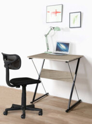 Nordlys Metal And Black Wood Top Desk Industrial Style Bedroom - thumbnail 3
