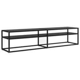 Berkfield Sturdy Tv Cabinet Black 180X40X40.5 Cm Tempered Glass - thumbnail 1