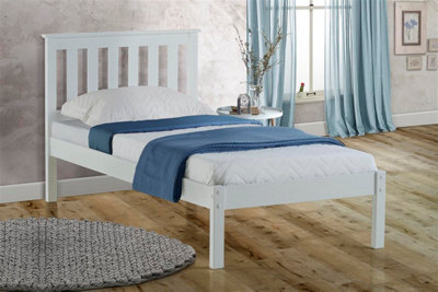Save On Goods UK 3Ft Single White Painted Wood Bed Frame.wooden Shaker Style,low Footend Bedstead - image 1