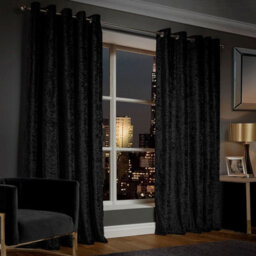 Ameha Black Velvet Curtain Ready Made Eyelet Blackout Thermal Insulated Curtain Pair 90''x90'' With Tiebacks Home Decor Uk - thumbnail 4