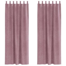 Berkfield Modern Blackout Curtains With Hanging Loops 2 Pcs Dark Pink Velvet - thumbnail 1