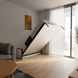Wallbedking Murphy Bed Vertical 140Cm X 190Cm Studio Wall Bed, Fold-Down Guest Bed For Small Rooms, Apartments And Studios - thumbnail 3