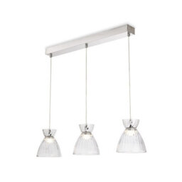 Luminosa Lighting Luminosa Royale 3 Light Bar Chrome With Clear Decorative Glass 3Xled 406Lm 3000K