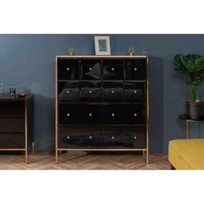 Birlea Fenwick Merchant Chest Black & Gold - image 1