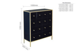 Birlea Fenwick Merchant Chest Black & Gold - thumbnail 9