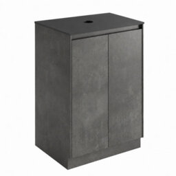 Plum&clay Rigel Concrete Grey Floor Standing Bathroom Vanity Unit With Black Worktop (W)600mm (H)850mm - thumbnail 2